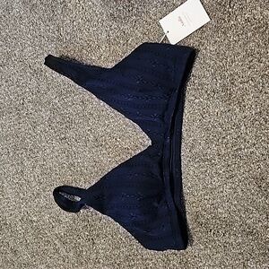 Andie Swim The Belmar Top Eyelet Navy Size Medium